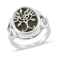 Connemara Marble  Ring Pure White Brass  10.00 ctw