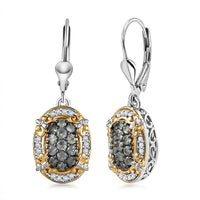 06th Apr TLV Narsipatnam Alexandrite, White Zircon Lever Back Earrings in 18K Vermeil YG and Rhodium Over Sterling Silver 1.40 ctw