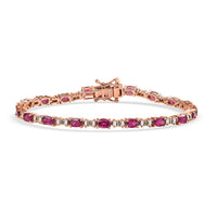 Epic Deal Premium Radiant Ember Garnet, Multi Gemstone Bracelet in 18K Vermeil RG Over Sterling Silver (6.50 In) 6.05 ctw