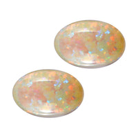 White Opal Set of 2 (Ovl 5x3 mm) 0.23 ctw