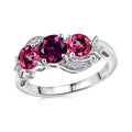 Pink Mystic Topaz ,  White Zircon ,  Crimson Mystic Topaz  Fancy Ring in Rhodium Overlay Sterling Silver 2.27 ctw - Sticky add to cart bar