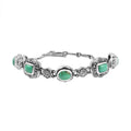 D'Joy Artisan Crafted Royston Turquoise 8.40 ctw Floral Bracelet in Sterling Silver (6.50-8.0In) - Sticky add to cart bar