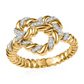 Epic Deal GP Amore Collection Diamond Love Knot Ring in 18K Vermeil YG Over Sterling Silver (Size 10.0) (Del. in 8-10 Days) 0.20 ctw - Sticky add to cart bar