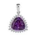 Certified & Appraised Luxuriant AAA Lab Grown Purple Sapphire and E-F VS Lab Grown Diamond 5.27 ctw Pendant Necklace (18 Inches) in 10K White Gold - Sticky add to cart bar