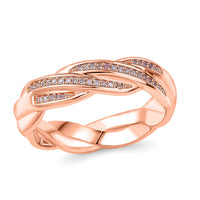Natural Pink Diamond I3 0.10 ctw Flowing Waves Ring in 18K Vermeil Rose Gold Over Sterling Silver (Size 10.0)