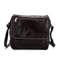 Black Patchwork Sheep Leather Crossbody Bag (9.8"x9.8"x3.5") with Adjustable Shoulder Strap - Sticky add to cart bar