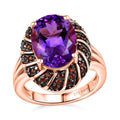 Karis Moroccan Rose, Mozambique Garnet Ring in 18K RG Plated (Size 10.0) 6.20 ctw - Sticky add to cart bar