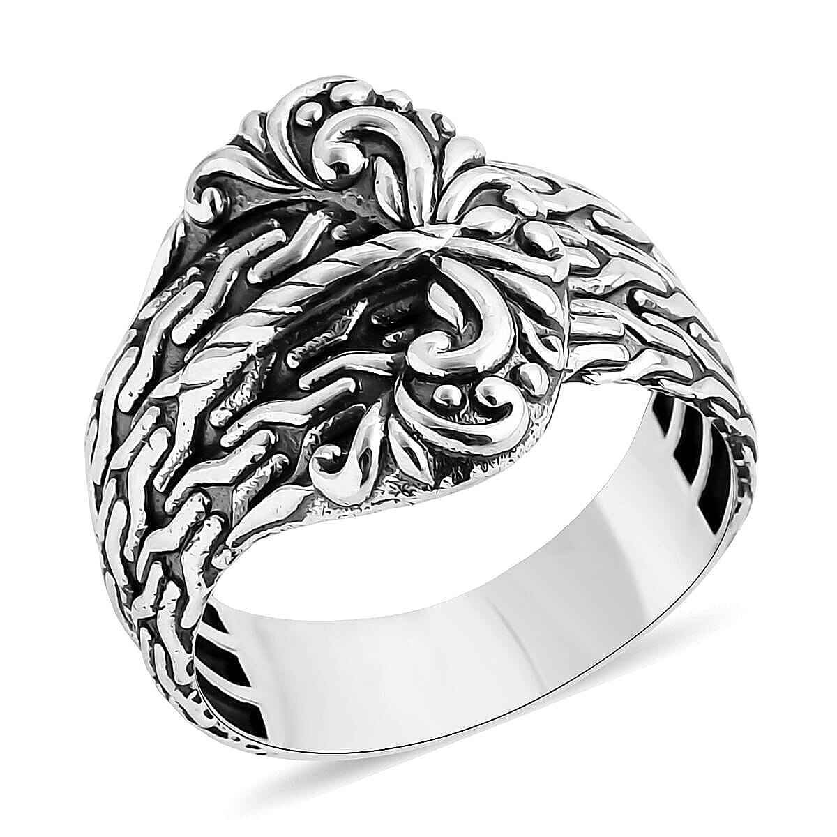 Bali Legacy Tulang Naga Buckle Ring in Sterling Silver (Size 10) 6.50 Grams