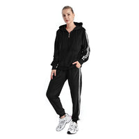 Hanton Black Velvet 2 Piece Stripe Set - L