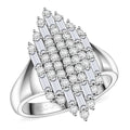 Clarte Ballerina Collection Moissanite Ring in Sterling Silver (Size 6.0) 1.35 ctw - Sticky add to cart bar