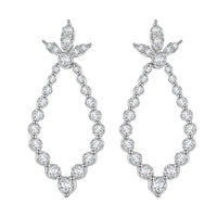 Clarte Icicle Collection Moissanite 2.20 ctw Earrings in Platinum Over Sterling Silver