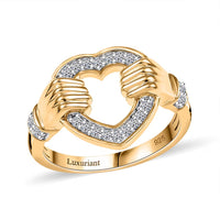 Luxuriant Lab Grown Diamond G-H, SI 0.25 ctw Fancy Ring in 18K Vermeil Yellow Gold Over Sterling Silver (Size 10.0)