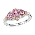 Premium Natural Calabar Pink Tourmaline 1.15 ctw Ring in 18K Vermeil YG and Rhodium Over Sterling Silver (Size 10.0) - Sticky add to cart bar