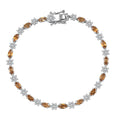 Epic Deal Premium Golden Turkizite, Moissanite Floral Bracelet in Rhodium Over Sterling Silver (7.25 In) 5.50 ctw - Sticky add to cart bar