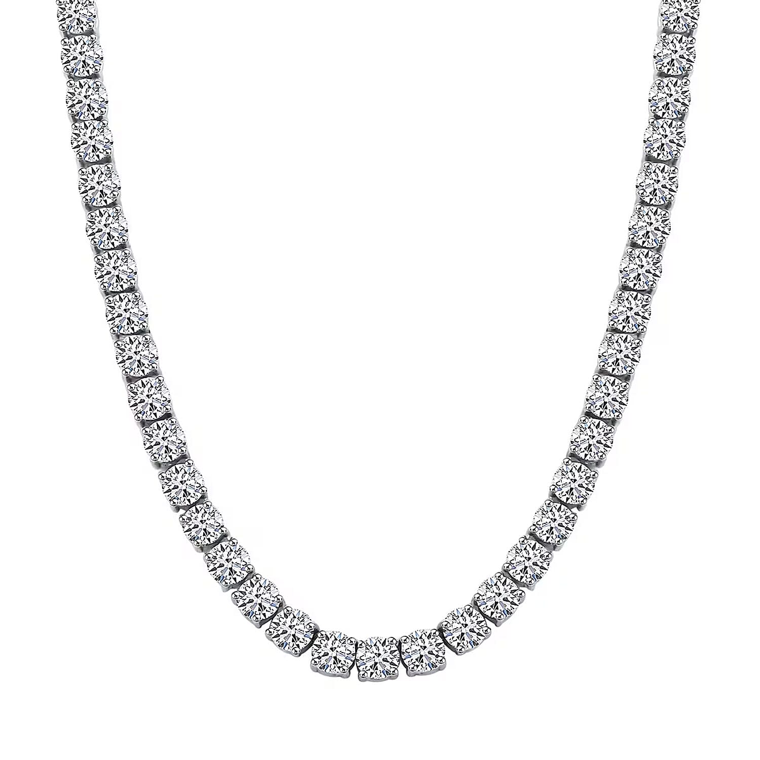 Luxuriant Lab Grown Diamond 7.50 ctw Infinite Glow Necklace in 14K White Gold 18 Inches 11.65 Grams