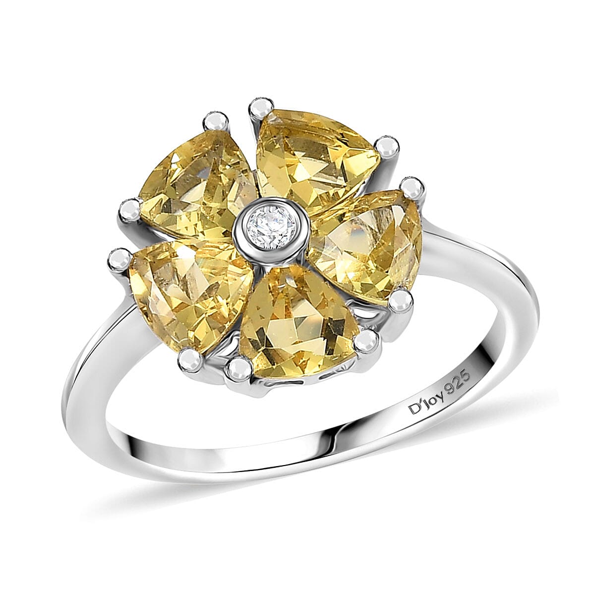 Premium Brazilian Heliodora and Moissanite 2.00 ctw Ring in Rhodium Over Sterling Silver (Size 10.0)