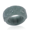Natural Olmec Jadeite Carved Band Ring (Size 10) 60.00 ctw - Sticky add to cart bar