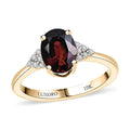 Luxoro AAA Ouro Fino Rubellite and G-H I2 Diamond 2.05 ctw Ember Kiss Ring in 10K Yellow Gold (Size 6.0) - Sticky add to cart bar