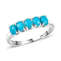 Sleeping Beauty Turquoise 0.75 ctw Ring in Platinum Over Sterling Silver (Size 11.5)