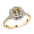 Yellow Apatite, White Zircon Ring in 18K Vermeil YG Over Sterling Silver (Size 10.0) 1.50 ctw - Sticky add to cart bar