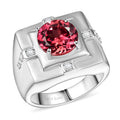 Karis Lab Created Padparadscha Sapphire and Created White Sapphire 5.15 ctw Ring in Platinum Bond (Size 10.0) - Sticky add to cart bar