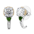 D'Joy Heart and Arrow Cut Moissanite and Masoala Sapphire (D) 3.35 ctw J-Hoop Earrings in 18K Vermeil YG and Rhodium Over Sterling Silver - Sticky add to cart bar