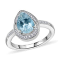 Premium Mangoro Aquamarine and Diamond 1.90 ctw Ring in Rhodium Over Sterling Silver (Size 10.0) - Sticky add to cart bar