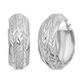 Sterling Silver Leaf Engraved Hoop Earrings 4 Grams - Sticky add to cart bar