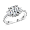 Lab Created White Sapphire and White Topaz 4.00 ctw Ring in Platinum Over Sterling Silver (Size 10.0) - Sticky add to cart bar