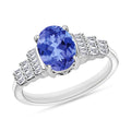 Luxoro Premium Tanzanite and G-H SI Diamond 1.48 ctw Ring in 14K White Gold (Size 10.0) - Sticky add to cart bar