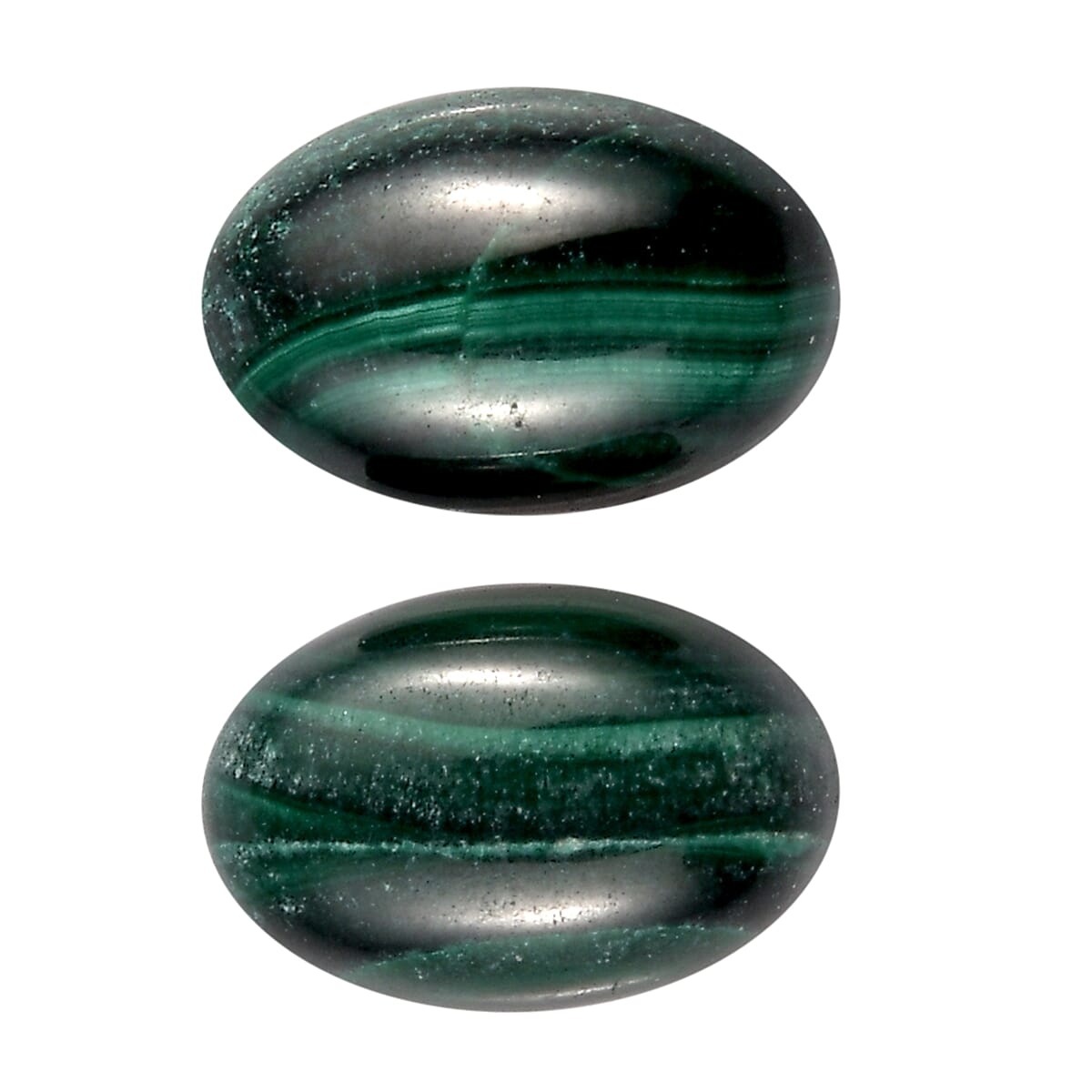 African Malachite Set of 2 (Ovl 6x4 mm) 0.91 ctw Loose Gemstone