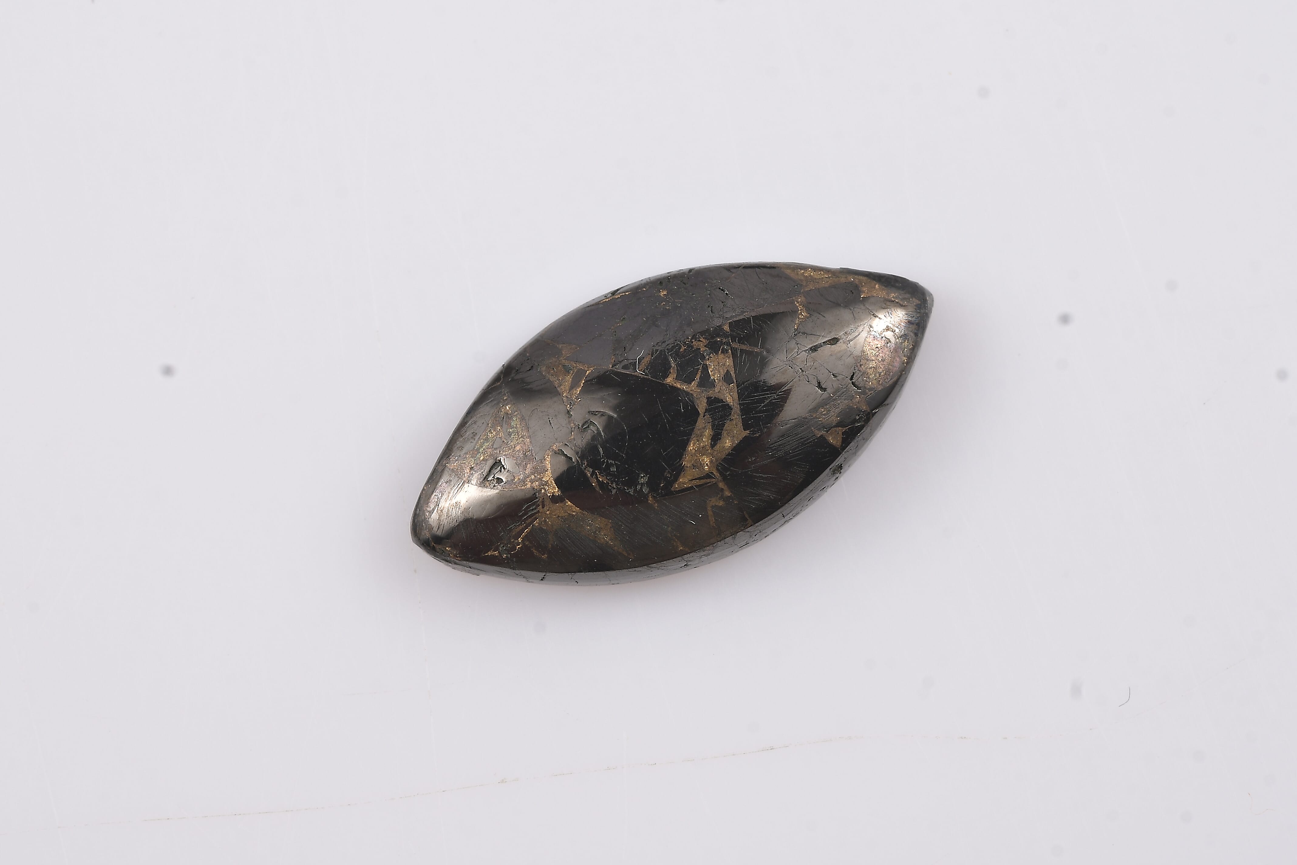 Matrix Silver Shungite (Mrq 20x10 mm) 3.23 ctw Loose Gemstone