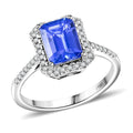 Certified & Appraised Rhapsody 950 Platinum AAAA Tanzanite, Diamond (E-F, VS) (0.30 cts) Ring (Size 10.0) (5.7 g) 3.00 ctw - Sticky add to cart bar