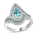 Certified & Appraised Rhapsody AAAA Paraiba Tourmaline and E-F VS2 Diamond 2.15 ctw Ring in 950 Platinum 10.15 Grams - Sticky add to cart bar