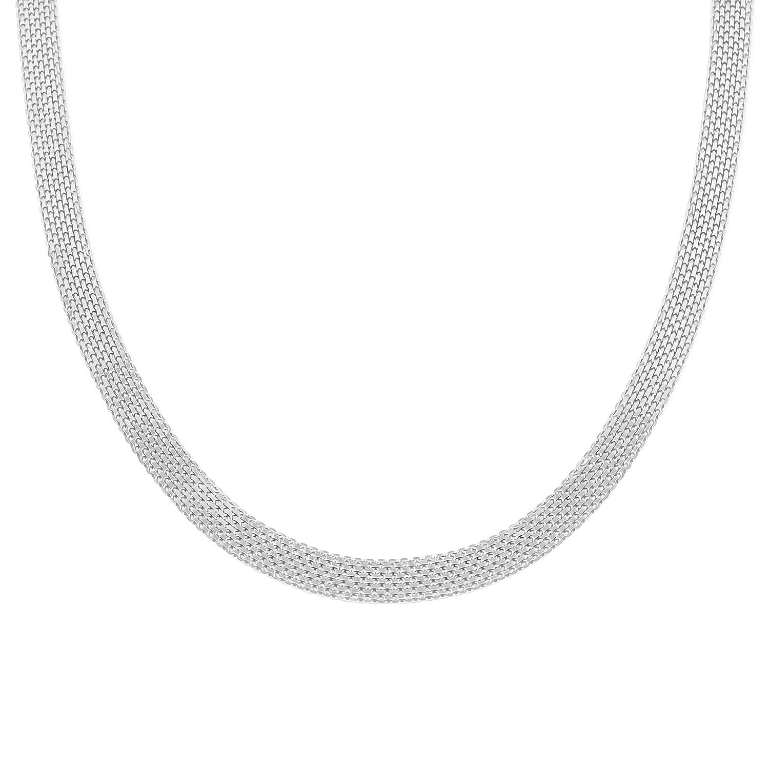 Italian Sterling Silver Mesh Necklace 20 Inches 14.75 Grams