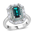 Certified & Appraised Rhapsody AAAA Monte Belo Indicolite, Paraiba Tourmaline and E-F VS2 Diamond 2.85 ctw Ring in 950 Platinum (Size 7.0) 9.10 Grams - Sticky add to cart bar