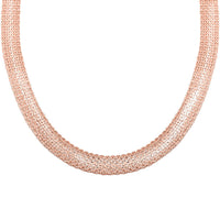 Bismark Chain Necklace in 14K Rose Gold Over Sterling Silver 15.9 Grams 18 Inches