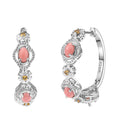 Karis Oregon Peach Opal and Brazilian Citrine 1.40 ctw Floral Hoop Earrings in Patinum Bond - Sticky add to cart bar