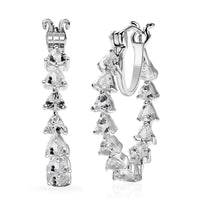 D'Joy Golconda Topaz 3.60 ctw Floral Vines Hoop Earrings in Platinum Over Sterling Silver