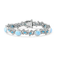 Premium Larimar, Multi Gemstone 18.50 ctw Bracelet in Rhodium Over Sterling Silve (7.25 In) - Sticky add to cart bar