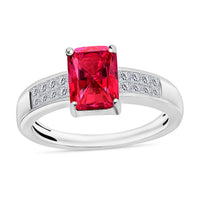 Luxoro AAA Ouro Fino Rubellite and G-H I2 Diamond 1.84 ctw Ring in 14K White Gold (Size  10.0)
