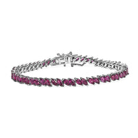 Orissa Rhodolite Garnet Bracelet in Rhodium Over Sterling Silver (7.25 In) 10.25 ctw