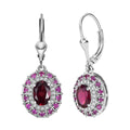 D'Joy Orissa Rhodolite Garnet and Multi Gemstone 2.80 ctw Timeless Elegance Earrings in Rhodium Over Sterling Silver - Sticky add to cart bar