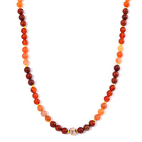 Multi Gemstone Beaded Necklace in Rosetone 18-20 Inches