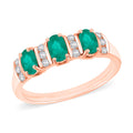 Kagem Zambian Emerald and Moissanite Ring in 18K Vermeil Rose Gold Over Sterling Silver (Size 10.0) 0.88 ctw - Sticky add to cart bar