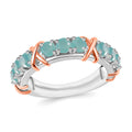 Grandidierite 1.08 ctw XOXO Ring in 18K Vermeil RG and Rhodium Over Sterling Silver (Size 10) 1 - Sticky add to cart bar