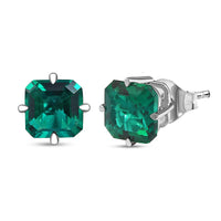 Certified & Appraised AAA Luxuriant Lab Grown Emerald 1.79 ctw Solitaire Stud Earrings in 10K White Gold