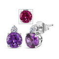 Certified & Appraised AAA Luxuriant Lab Grown Purple Sapphire and G-H SI Lab Grown Diamond 3.02 ctw Earrings in 10K White Gold - Sticky add to cart bar
