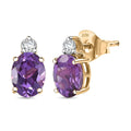 Certified & Appraised 10K Yellow Gold AAA Luxuriant Lab Grown Color Change Sapphire, Lab Grown Diamond (G-H, SI) Earrings 2.95 ctw - Sticky add to cart bar