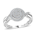 D'Joy White Diamond Ring in Rhodium Over Sterling Silver (Size 10.0) 0.25 ctw - Sticky add to cart bar